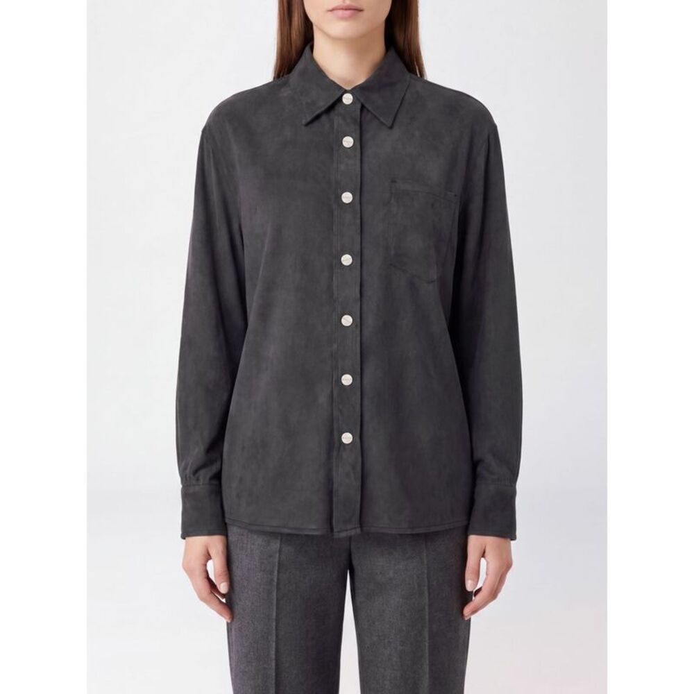 Pinko Cupro And Viscose Twill Shirt With Dropped Shoulders